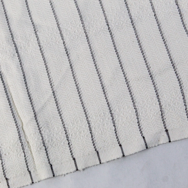 Unbranded White with Gray Stripes Woven Side Table Cover 20.5" x 33"