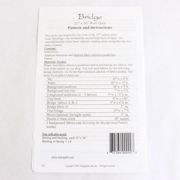 Story Quilts Bridge Postcards From Japan by Helene Knott Quilt Pattern