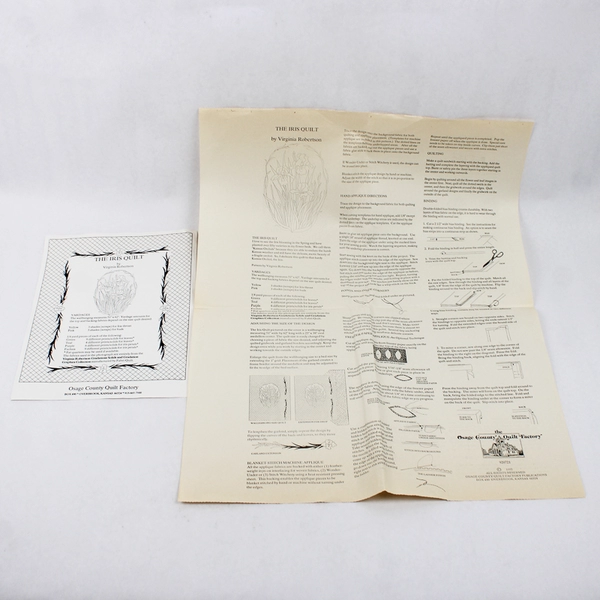 Osage County Quilt Factory The Iris Quilt Applique Design