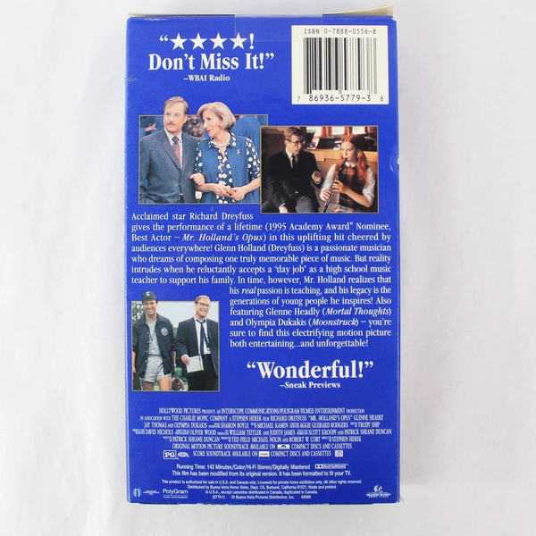 Mr. Holland's Opus VHS 1996 Richard Dreyfuss - Good Condition, As-Is