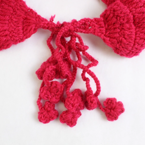 Women's Girls' Pink Knit Flower Headband Accessory