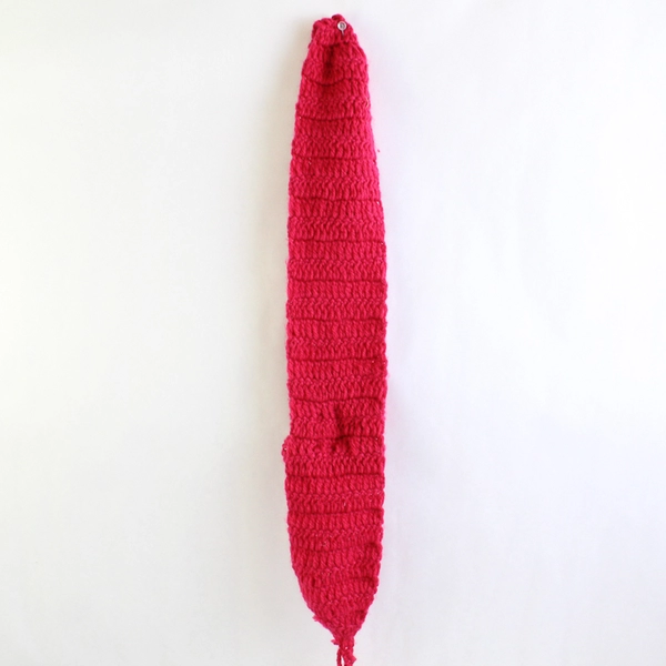 Women's Girls' Pink Knit Flower Headband Accessory