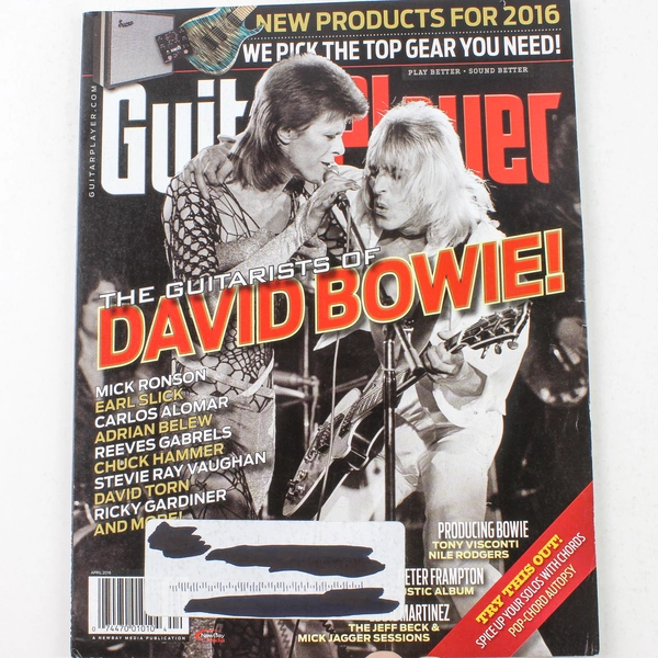 Guitar Player Magazine April 2016: Bowie & Ronson Tribute, Good Condition