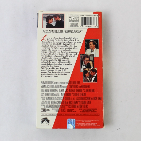 Sabrina 1996 VHS Harrison Ford Julia Ormond Paramount Classic Movie