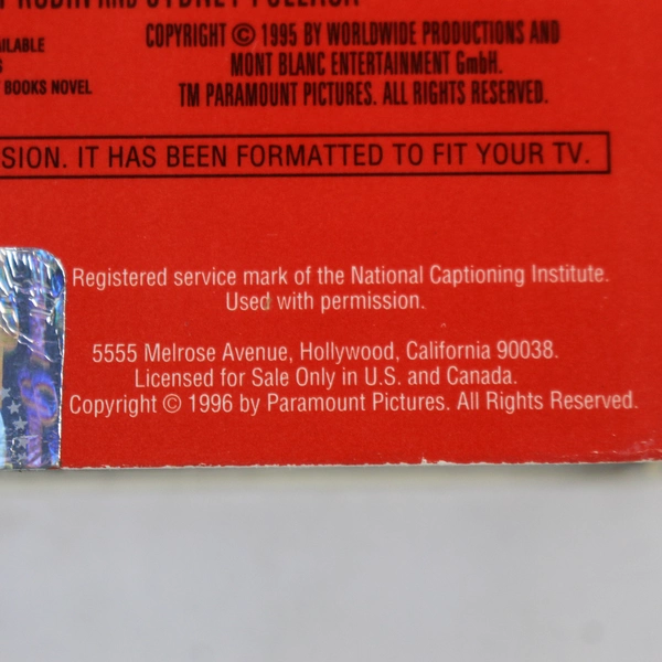 Sabrina 1996 VHS Harrison Ford Julia Ormond Paramount Classic Movie