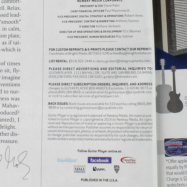 Guitar Player Magazine May 2016 Ritchie Blackmore & Rick Springfield