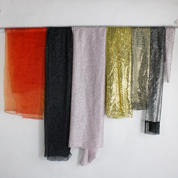 7 Piece Lot of Shimmery Scarves and Fabrics in Various Colors DIY Crafting