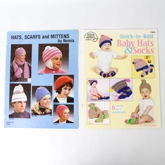 Lot of 2 Knitting Books Featuring Hats Scarfs Mittens Socks 1985 2003 Paperback