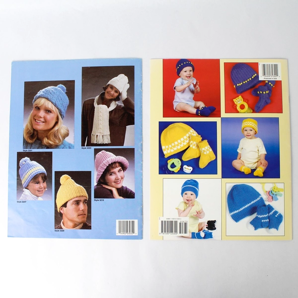 Lot of 2 Knitting Books Featuring Hats Scarfs Mittens Socks 1985 2003 Paperback