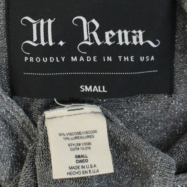 M. Rena Glittery Gray V-Neck Tank Top Women's Size Small