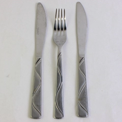 Lot of 3 Cambridge Boa Frost Utensils 8 3/8" Fork + 9 3/8" Knives Stainless
