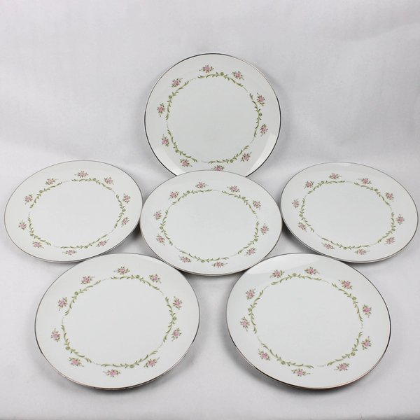 Lot of 6 Style House Serenade 10.75" Porcelain China Dinner Plates