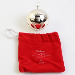 1998 Wallace Silversmiths L.E. Annual Silverplated  Christmas Bell Holly Lantern