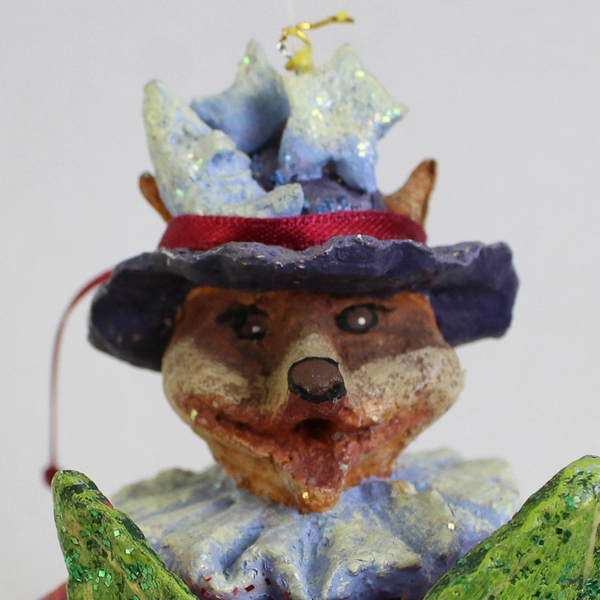 Dept 56 1991 Hand Painted Czarry Nights Caroling Wolf Christmas Ornament 