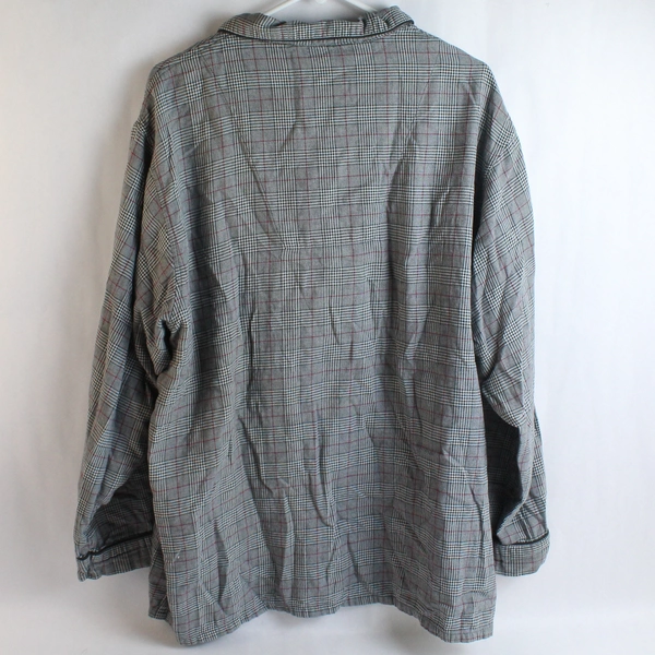 Club Room Men's Gray Plaid Collar Long Sleeve Button Up Shirt Size XL 1 Pocket 