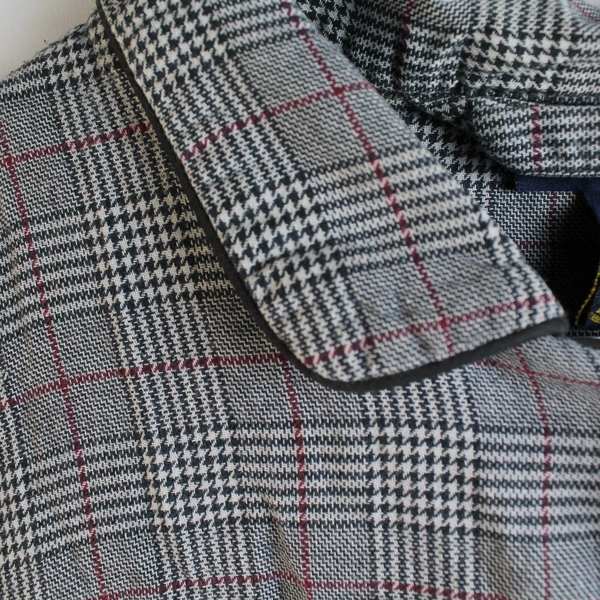 Club Room Men's Gray Plaid Collar Long Sleeve Button Up Shirt Size XL 1 Pocket 