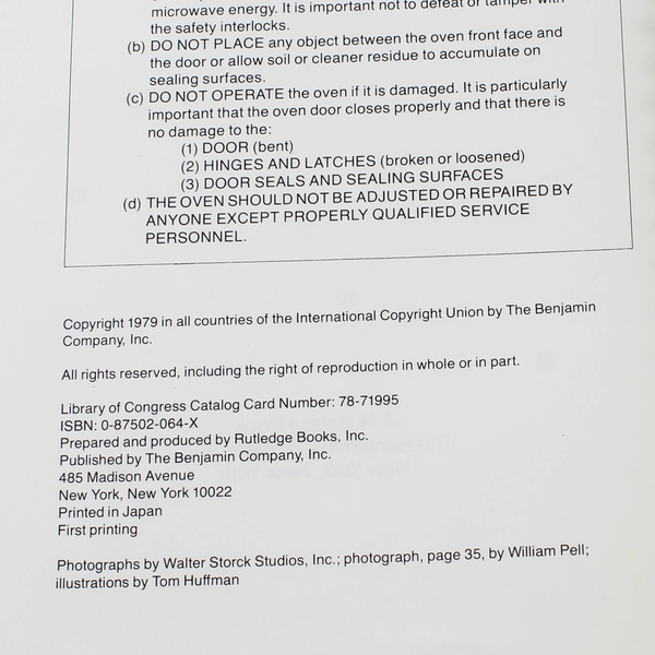 Kenmore Microwave Cooking Cookbook by Benjamin 1979 Hardcover Good Condition