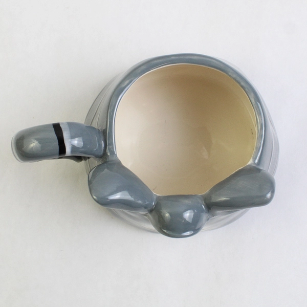 Russ Berrie Ceramic Mug Hand-Painted Gray Stripe Cat Collectible