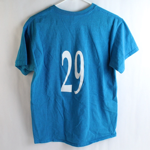 Gildan Heavy Cotton Women's Blue Alpha Building Co. Short Sleeve T-Shirt Size M