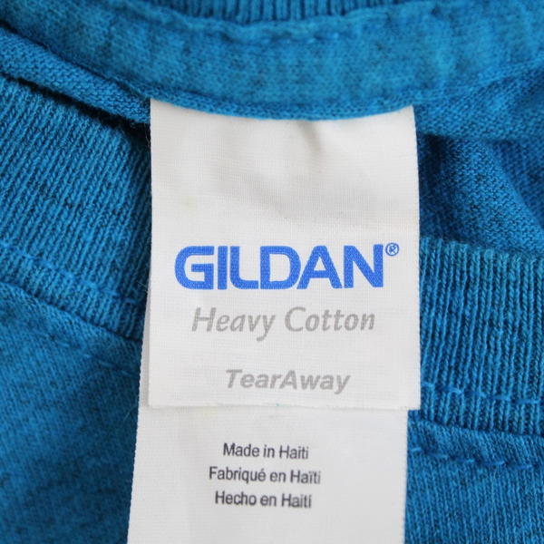 Gildan Heavy Cotton Women's Blue Alpha Building Co. Short Sleeve T-Shirt Size M