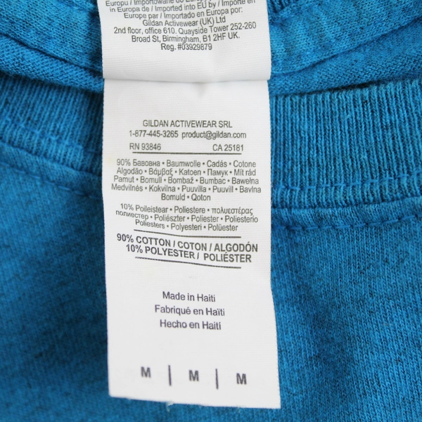 Gildan Heavy Cotton Women's Blue Alpha Building Co. Short Sleeve T-Shirt Size M