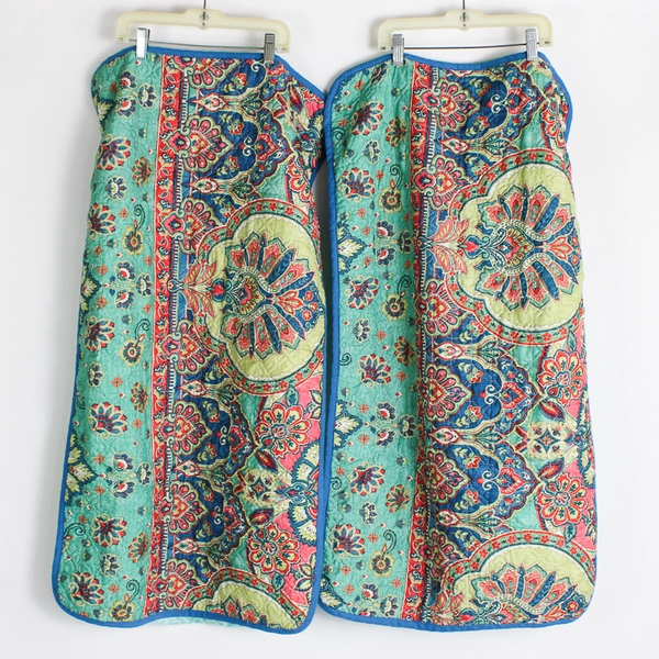 Set of 2 Geneva Home Fashions Paisley Quilted Pillow Shams King 21 x 37 inch