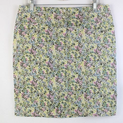 J Jill Live In Chino Skirt Women's 10P Ditzy Floral Cottagecore Comfort Stretch