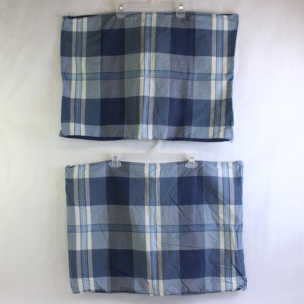 Set of 2 Nautica Cotton Pillow Shams for 26" x 20" Standard Pillow Blue Plaid