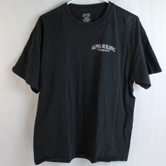 C Port & Company Unisex Short Sleeve Black T-Shirt Alpha Building Co. Size Large