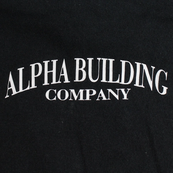 C Port & Company Unisex Short Sleeve Black T-Shirt Alpha Building Co. Size Large