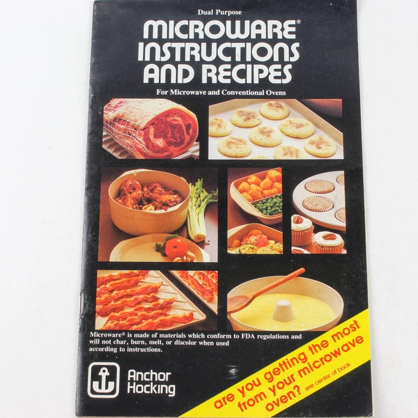 Vintage Anchor Hocking Microware Cookbook & Recipes 1980s - Good Condition