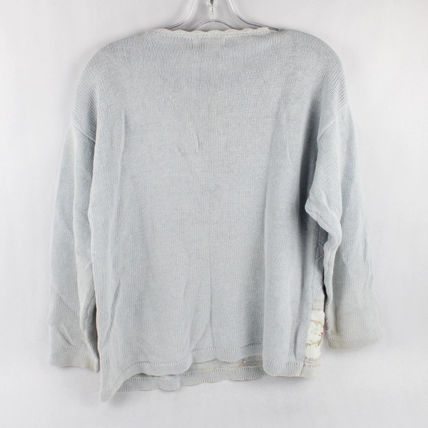 Vintage Beldoch Popper Rose Design Knit Sweater Women's Size Large Flawed