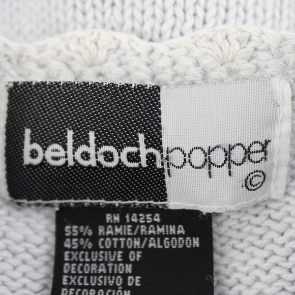 Vintage Beldoch Popper Rose Design Knit Sweater Women's Size Large Flawed