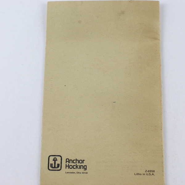 Microware Instructions & Recipes Booklet by Anchor Hocking Good Condition