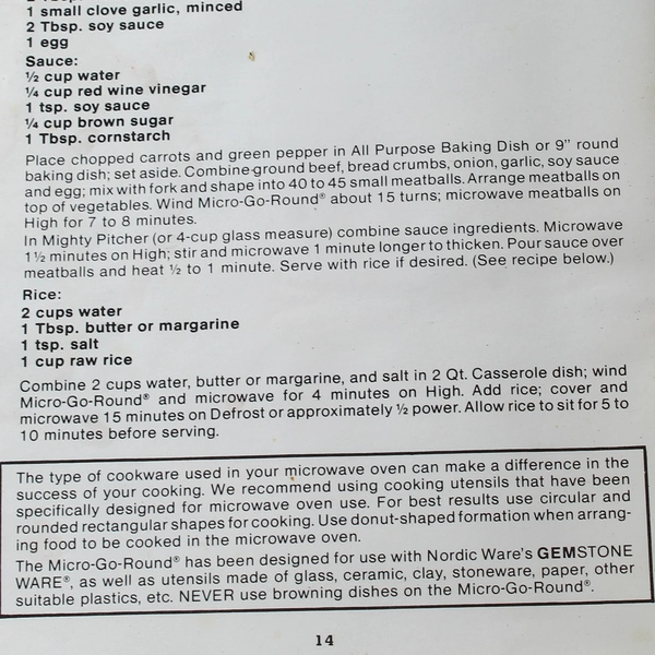 Nordic Ware Microwave Recipes and Instructions Booklet Paperback