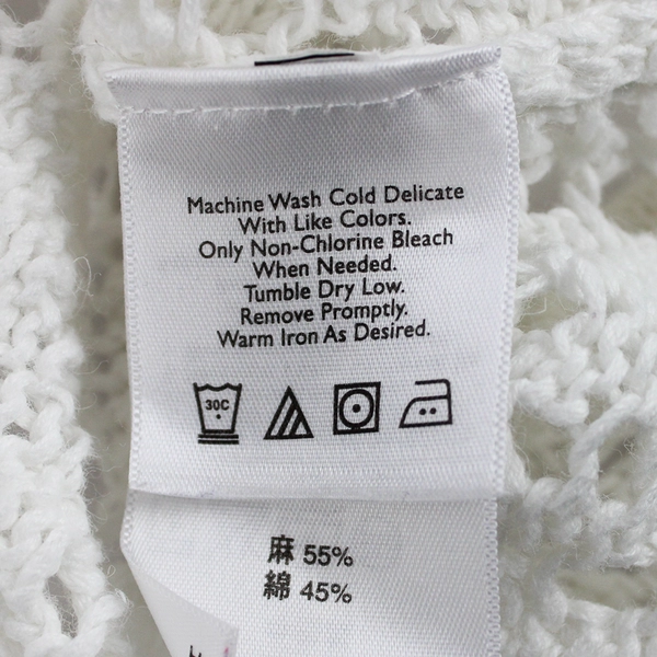 Eddie Bauer Hooded Open-Knit White Sweater Women's Size Large