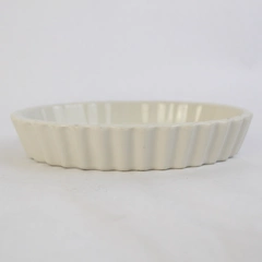 Hall White Oval Ceramic Souffle Tart Dessert Dish 6"