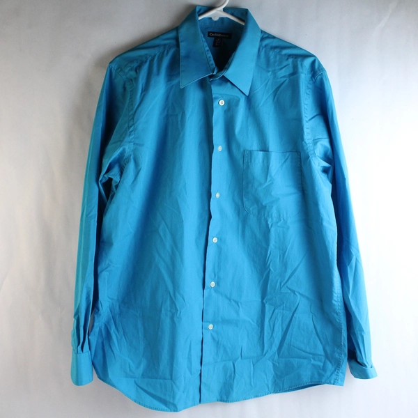 Croft & Barrow Men's Blue Long Sleeve Collar Button Down Shirt Size M (34/35)