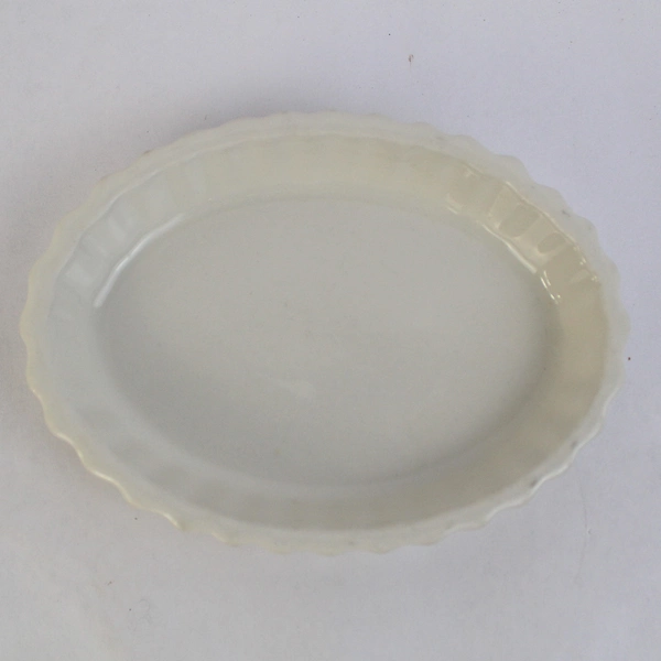 Hall White Oval Ceramic Souffle Tart Dessert Dish 6"