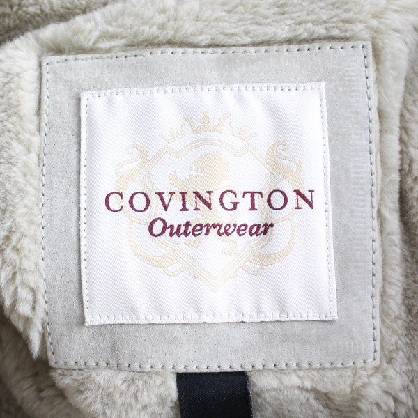 Covington Outerwear Mid Length Coat Beige Real Leather & Fake Fur Women's Sz XL