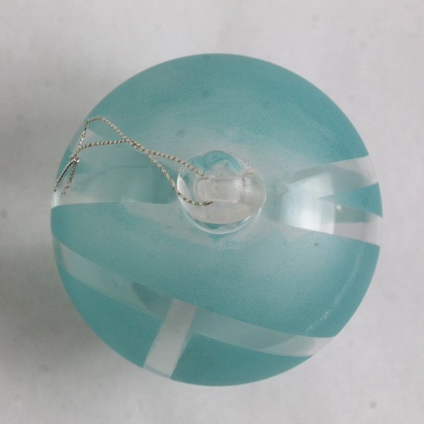 Vtg Hand Blown Brown And Hand Painted Blue Glass Ball Christmas Ornament 2.75"