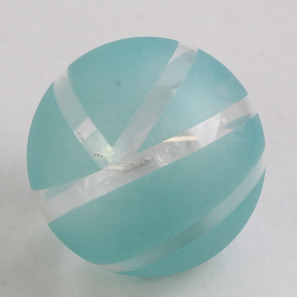 Vtg Hand Blown Brown And Hand Painted Blue Glass Ball Christmas Ornament 2.75"