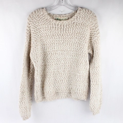 Kaisely White and Beige Knit Sweater Women's Size Small
