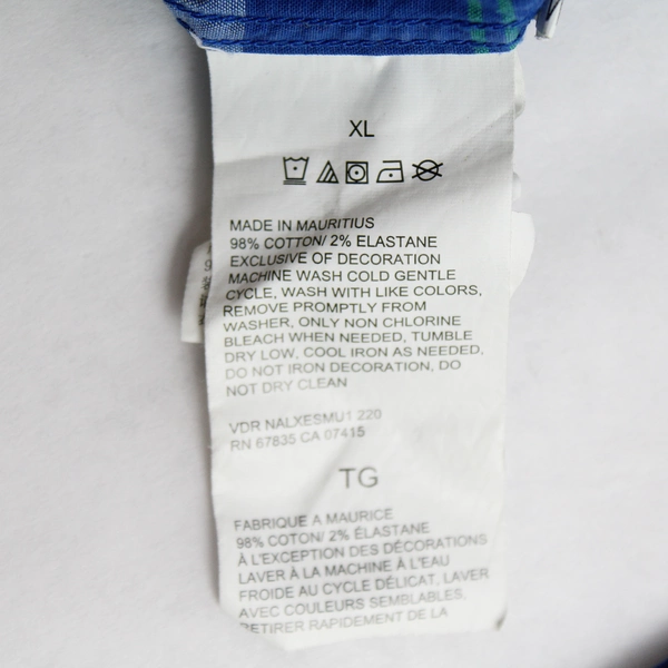 Nautica Men's Classic Fit Blue Plaid Collar Long Sleeve Button Up Shirt Size XL