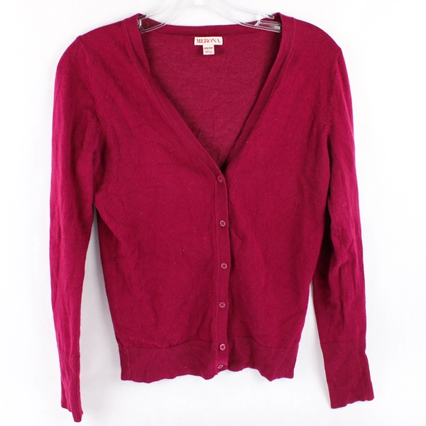 Merona Maroon Red Button-Front Cardigan Women's Size XS