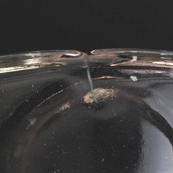 Vintage Footed Glass Candy Dish Thumbprint Panels Starburst Bottom No Lid