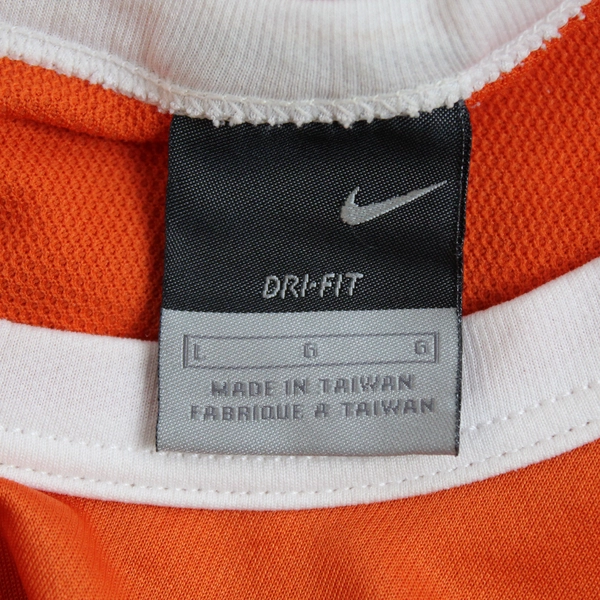 Nike Unisex Dri Fit Orange & White Short Sleeve Tennis Jersey Size Large