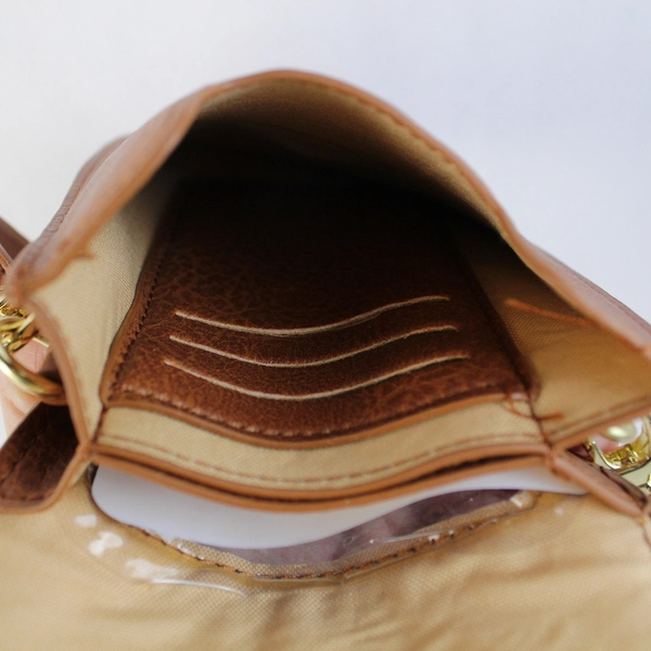 Unbranded Brown Faux Leather Touchscreen Crossbody Wallet Purse