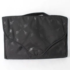 Black Patterned Computer Bag Briefcase With Red Lining 15" x 11"