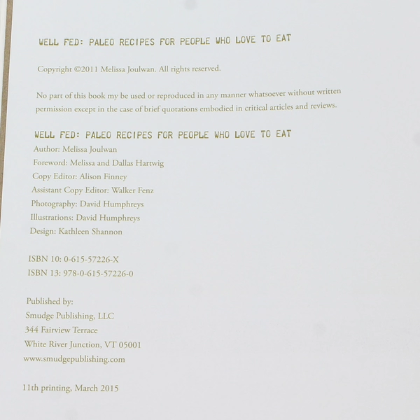 Well Fed Paleo Recipes by Melissa Joulwan 2012 Paperback - Good Condition